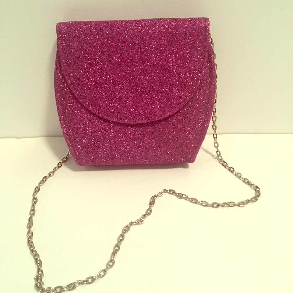 Small Pink Glitter Prom Purse